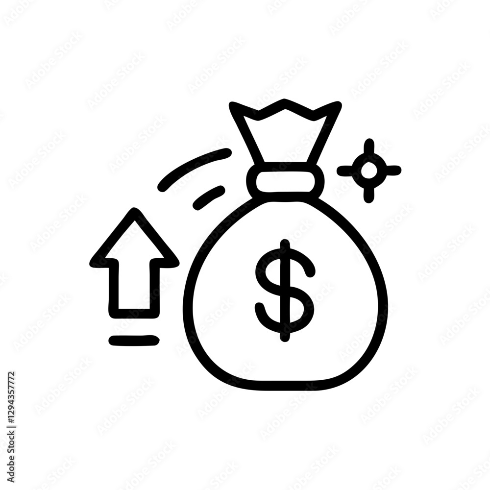 Financial improvement and growth, line icon Financial improvement and growth, line icon