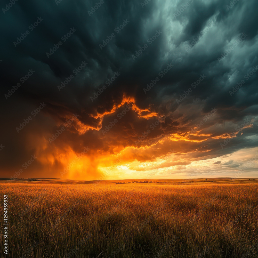 A dramatic storm brewing over an open grassland, dark clouds clashing with bright golden sunlight, cinematic mood, ultra-realistic details, high-impact photography. A dramatic storm brewing over an open grassland, dark clouds clashing with bright golden sunlight, cinematic mood, ultra-realistic details, high-impact photography.