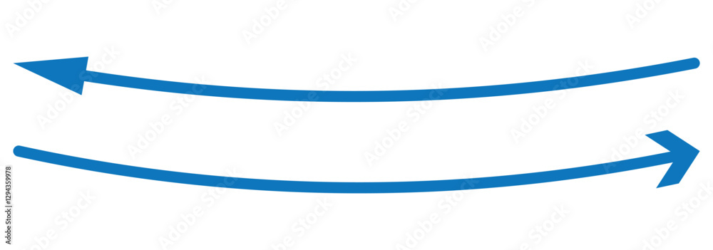 Fototapeta premium A long double-headed red arrow – Straight thin line arrow isolated on transparent background