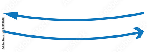 A long double-headed red arrow – Straight thin line arrow isolated on transparent background
