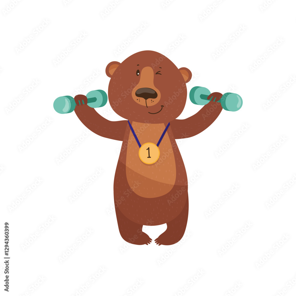 Bear Lifting Weights