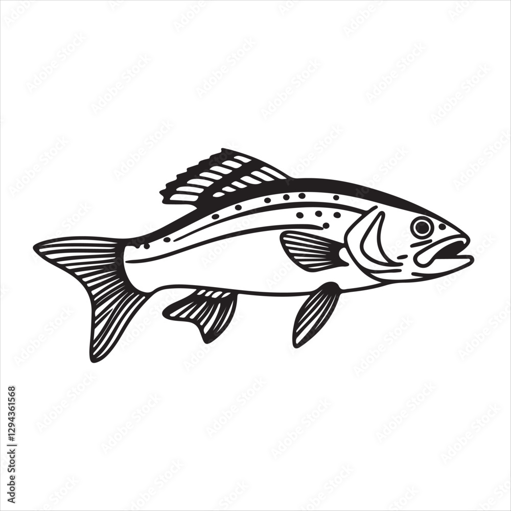 Fototapeta premium fish silhouette vector illustration