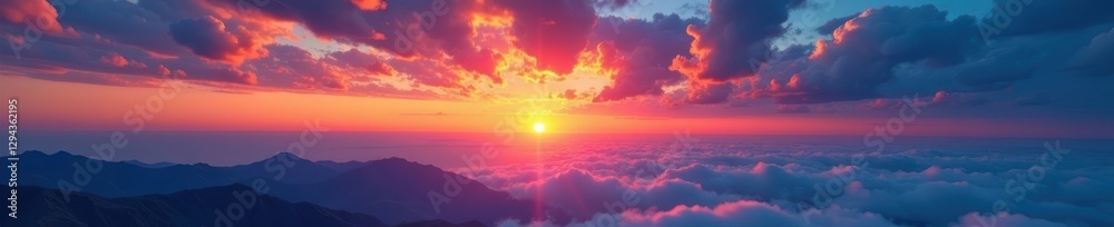 Azure expanse, fiery sunset painting horizon, breathtaking vista , sunset, clear sky Azure expanse, fiery sunset painting horizon, breathtaking vista , sunset, clear sky