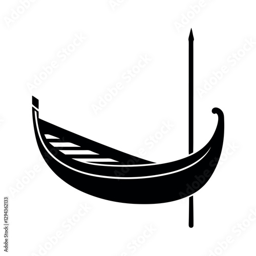 Iconic Gondola Black Vector for Graphic Design