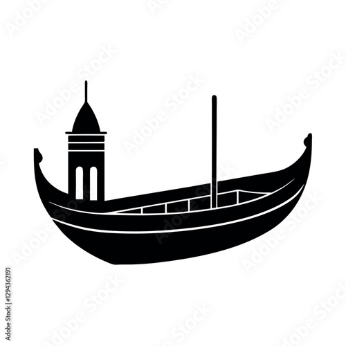 Gondola Silhouette Illustration for Print and Web