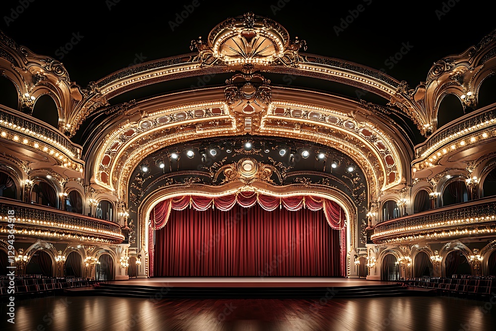 Obraz premium Grand theatre stage, night