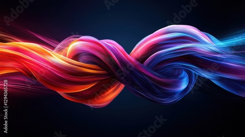 Fototapeta Naklejka Na Ścianę i Meble -  Colorful abstract digital landscape wallpaper featuring vibrant motion and high-definition quality