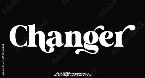 Changer, elegant modern alphabet letters font logo. logo alphabet. Minimal modern urban fonts for logo, brand etc. Typography typeface uppercase lowercase and number. vector illustration

