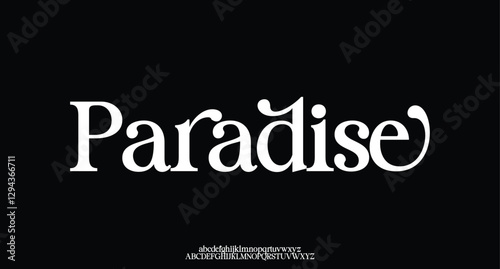 Paradise, elegant modern alphabet letters font logo. logo alphabet. Minimal modern urban fonts for logo, brand etc. Typography typeface uppercase lowercase and number. vector illustration
