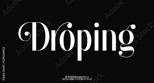 Droping, elegant modern alphabet letters font logo. logo alphabet. Minimal modern urban fonts for logo, brand etc. Typography typeface uppercase lowercase and number. vector illustration
