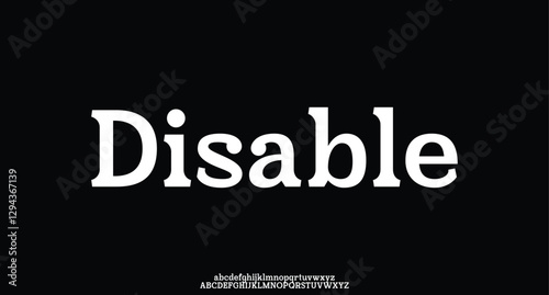 Disable, elegant modern alphabet letters font logo. logo alphabet. Minimal modern urban fonts for logo, brand etc. Typography typeface uppercase lowercase and number. vector illustration

