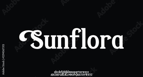 Sunflora, elegant modern alphabet letters font logo. logo alphabet. Minimal modern urban fonts for logo, brand etc. Typography typeface uppercase lowercase and number. vector illustration
