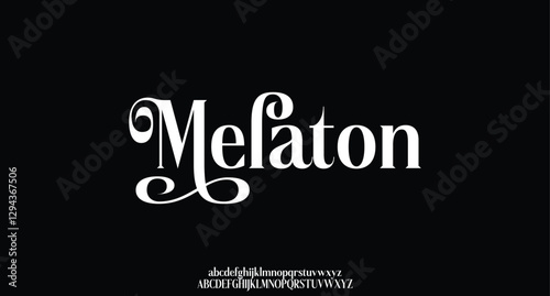 Melaton, elegant modern alphabet letters font logo. logo alphabet. Minimal modern urban fonts for logo, brand etc. Typography typeface uppercase lowercase and number. vector illustration
