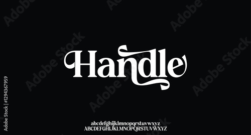 Handle, elegant modern alphabet letters font logo. logo alphabet. Minimal modern urban fonts for logo, brand etc. Typography typeface uppercase lowercase and number. vector illustration
