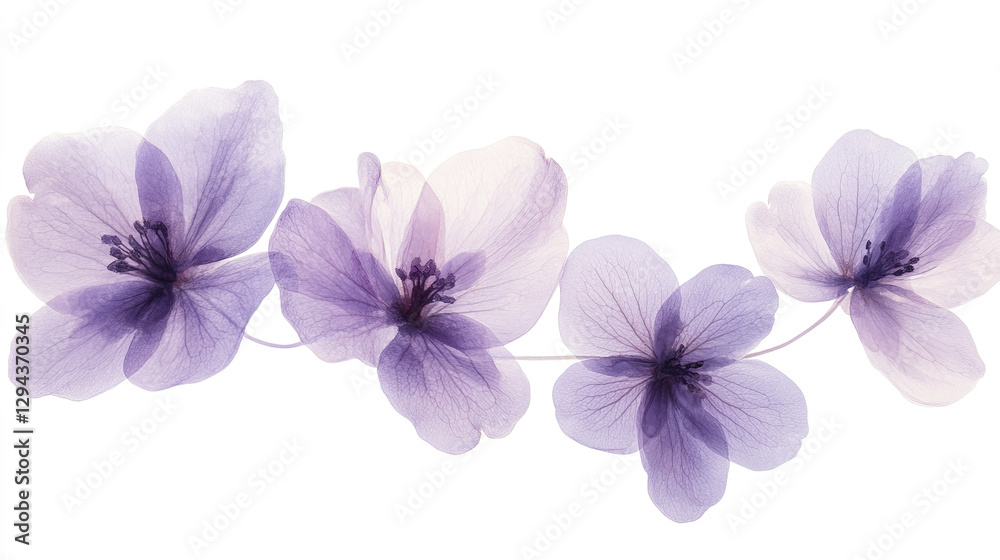 Obraz premium Delicate and dreamy purple flowers with translucent petals