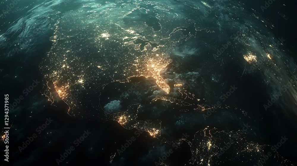 Illuminated earth at night showcasing connectivity global from space high resolution picture Illuminated earth at night showcasing connectivity global from space high resolution picture