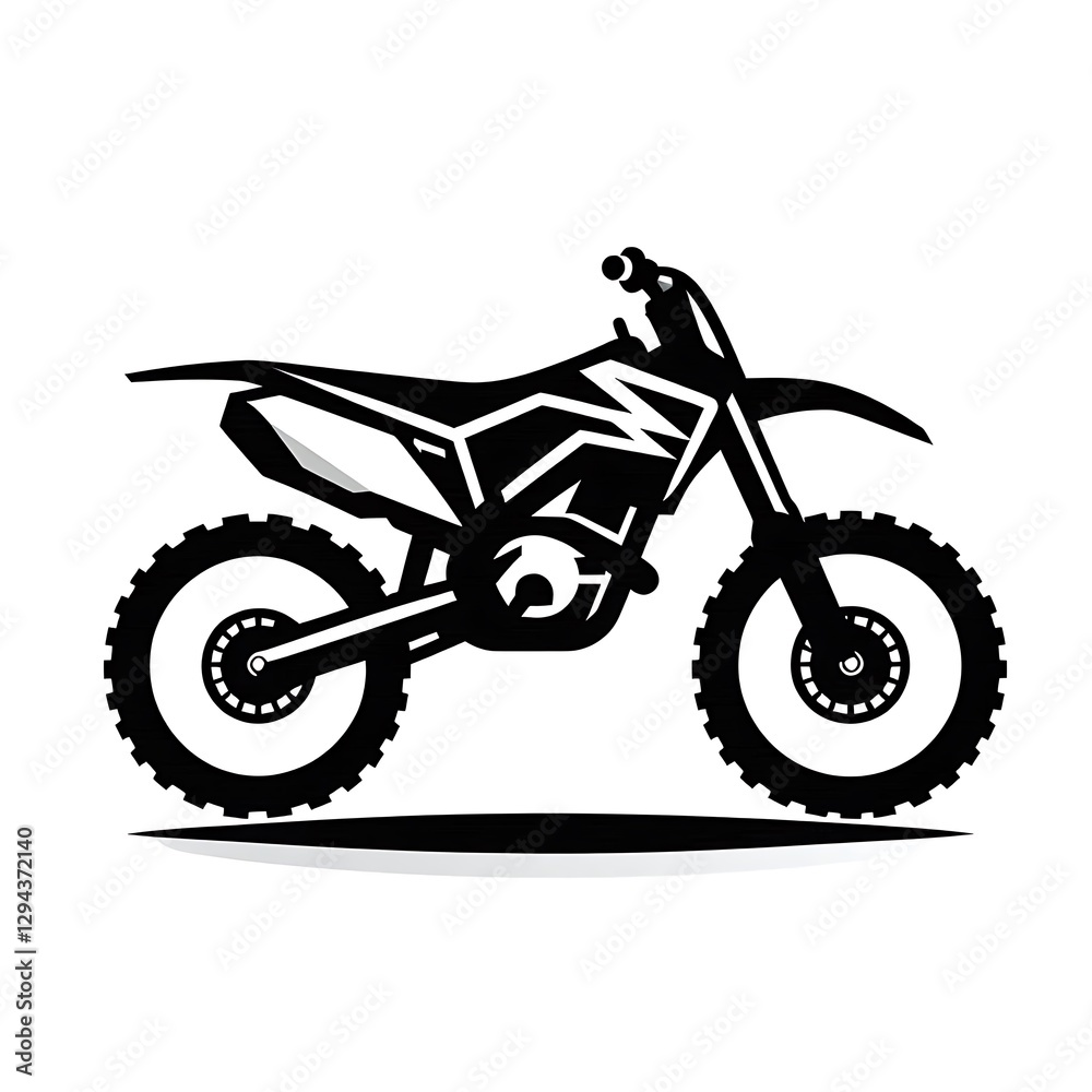 Obraz premium Silhouette of a motocross motorcycle.