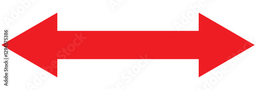 Dual sided black arrow. Horizontal dual sided long straight arrow signs. double arrow icon.