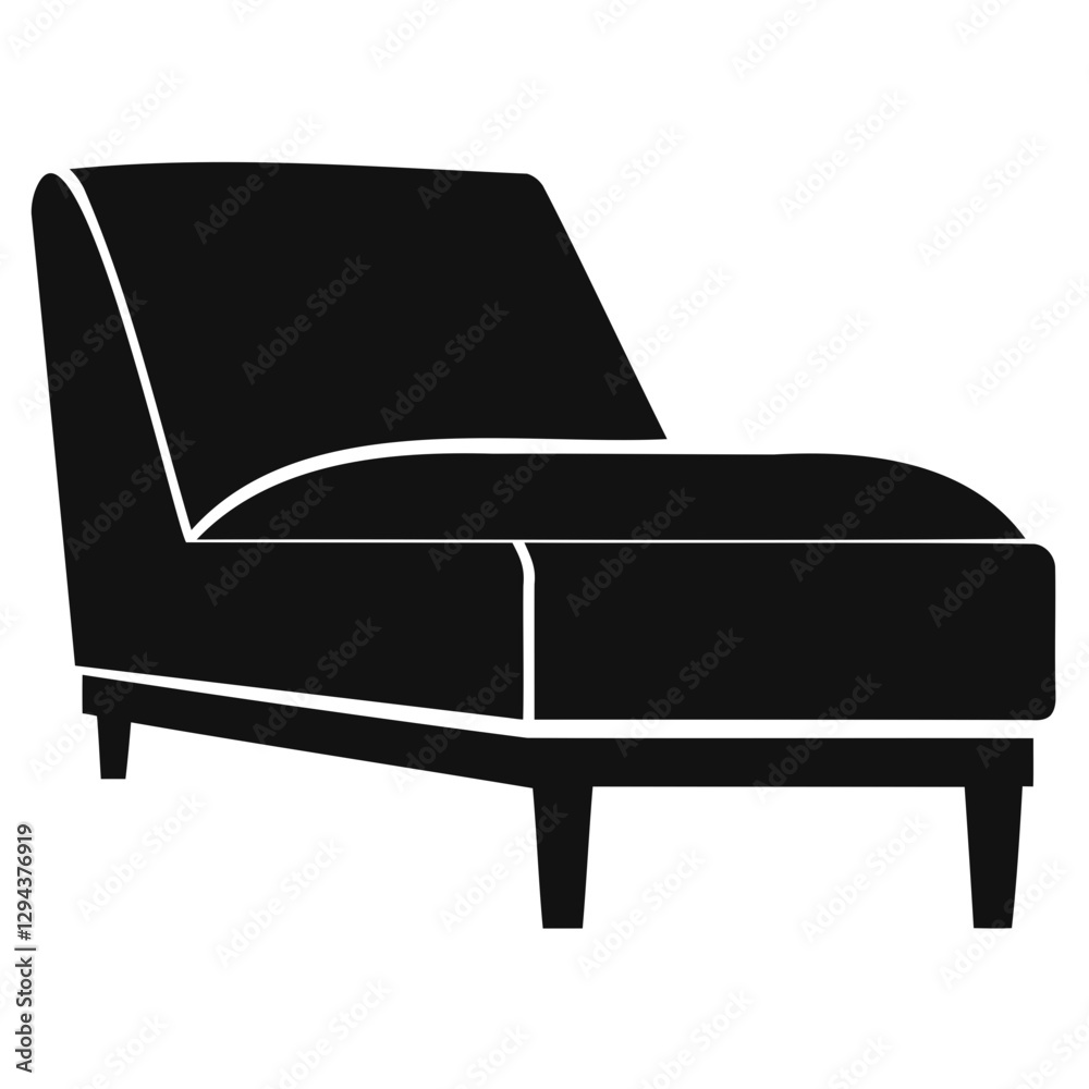 Minimalist Sofa Silhouette Vector Art Isolated on Transparent Background Minimalist Sofa Silhouette Vector Art Isolated on Transparent Background