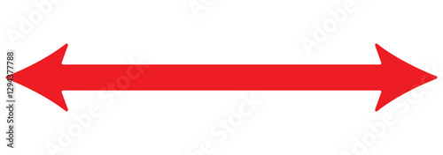Dual sided black arrow. Horizontal dual sided long straight arrow signs. double arrow icon.
