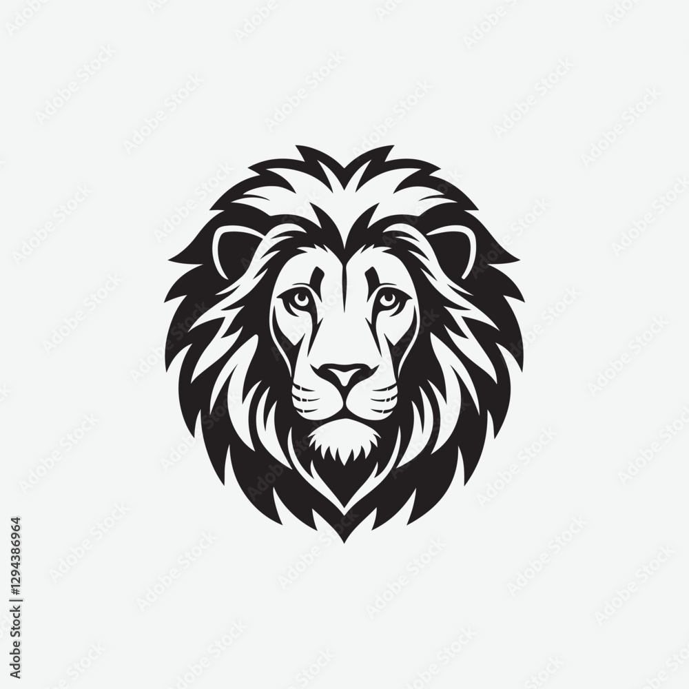 Download a clean and bold lion face vector silhouette in black on a white background. Perfect for logos, tattoos, and graphic design projects. Download a clean and bold lion face vector silhouette in black on a white background. Perfect for logos, tattoos, and graphic design projects.