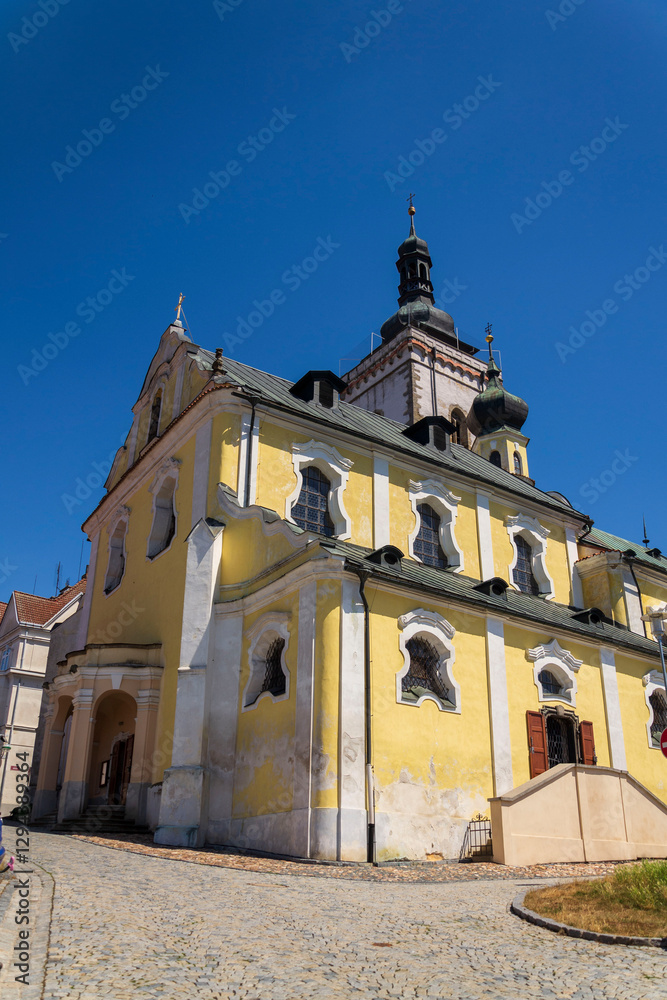 Obraz premium Historic centre of the town Stribro in Tachov district in the Plzen Region, Czech Republic, sunny summer day