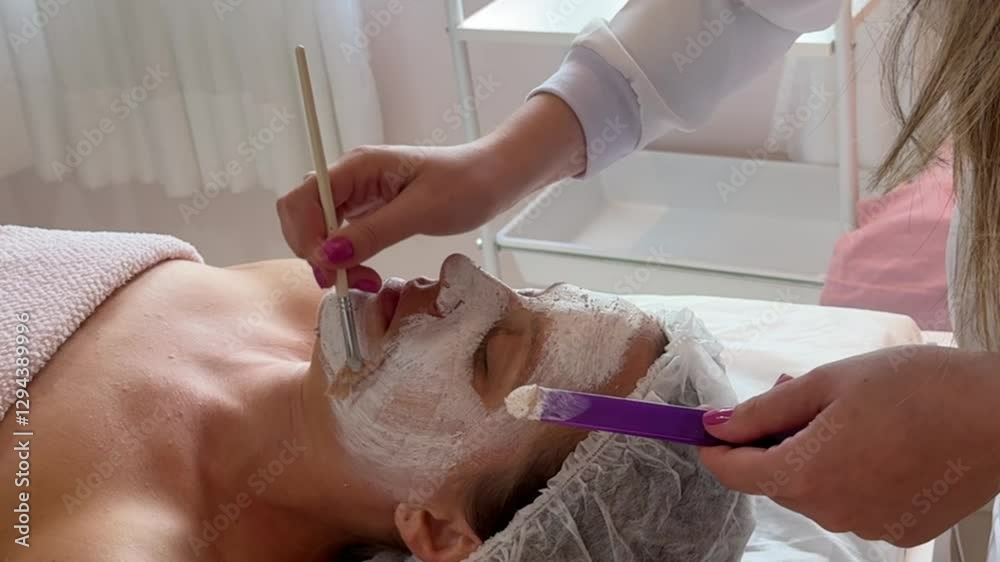 rosto com Máscara facial  Clareadora
