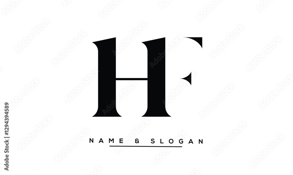 FH, HF Abstract Letters Logo Monogram FH, HF Abstract Letters Logo Monogram