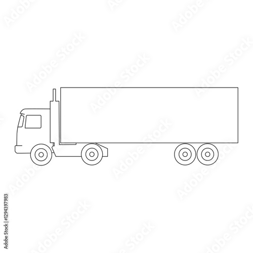 Simple of Truck Logistics Related Vector Line Icons. Contains such Icons as Cargo Inspection, Route, Forklift at warehouse and more. Editable Stroke. Flat style Eps 10