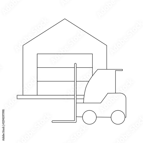 Simple of Truck Logistics Related Vector Line Icons. Contains such Icons as Cargo Inspection, Route, Forklift at warehouse and more. Editable Stroke. Flat style Eps 10