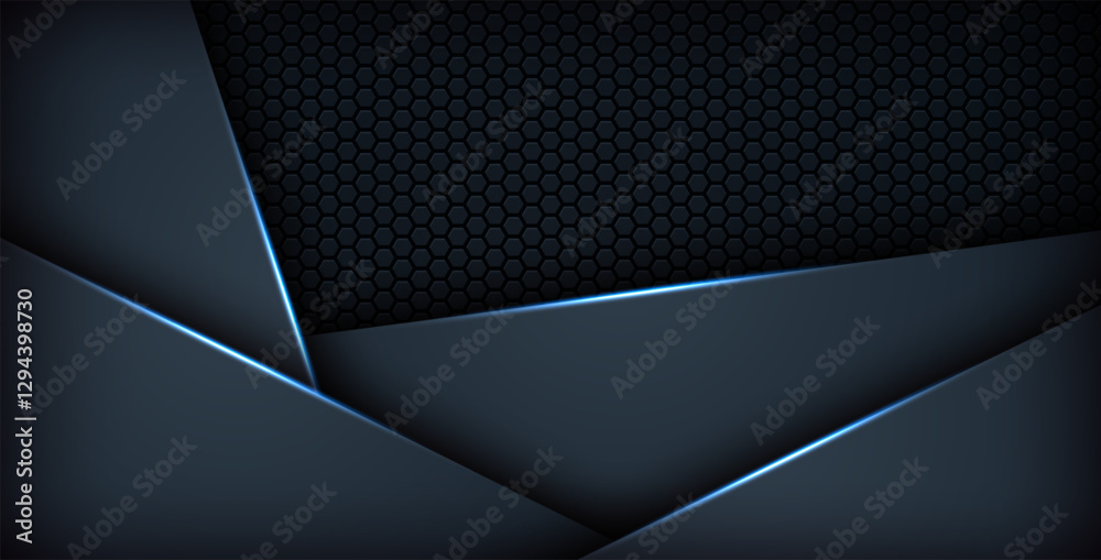 dark abstract blue light background gradient shapes. navy blue hexagon mesh pattern decoration. eps10 vector dark abstract blue light background gradient shapes. navy blue hexagon mesh pattern decoration. eps10 vector