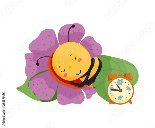 Sleeping Bee with Alarm Clock