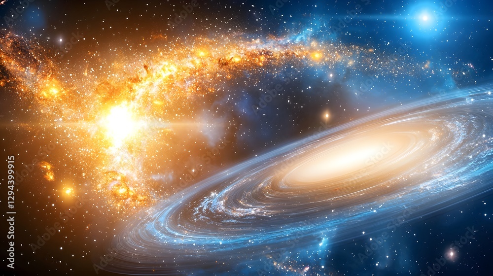 Galactic with Astronauts Floating Near Swirling Galaxy Illuminated by Luminous Suns and Nebulae Cosmic Wonder in Ultra HD Detail