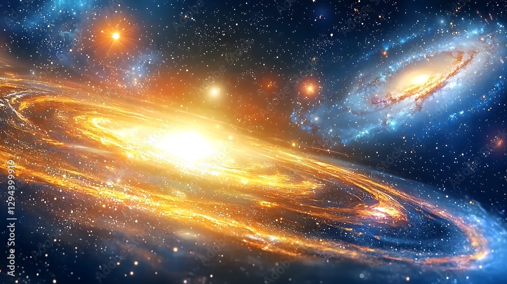 Galactic of Luminous Swirling Galaxy with Floating Astronauts Immersed in Cosmic Wonder and Ultra HD Celestial Dynamics