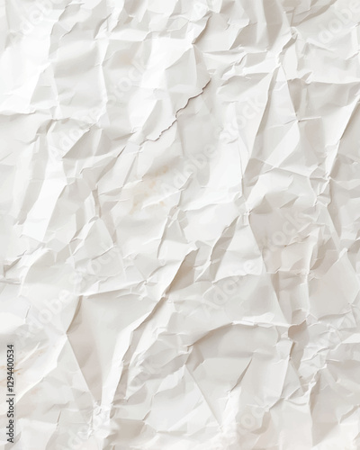 Crumpled white paper texture: creative background for design projects