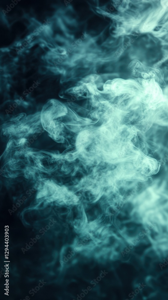 Ethereal teal smoke swirls in a dark abyss creating a mystical and dreamy atmosphere artistic photography with soft light and shadow Ethereal teal smoke swirls in a dark abyss creating a mystical and dreamy atmosphere artistic photography with soft light and shadow