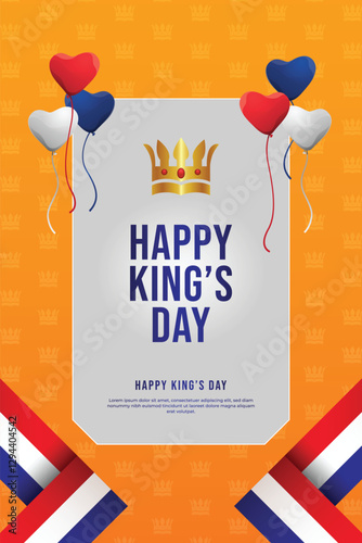 King's day celebrations design template. Design for digital banner or print.