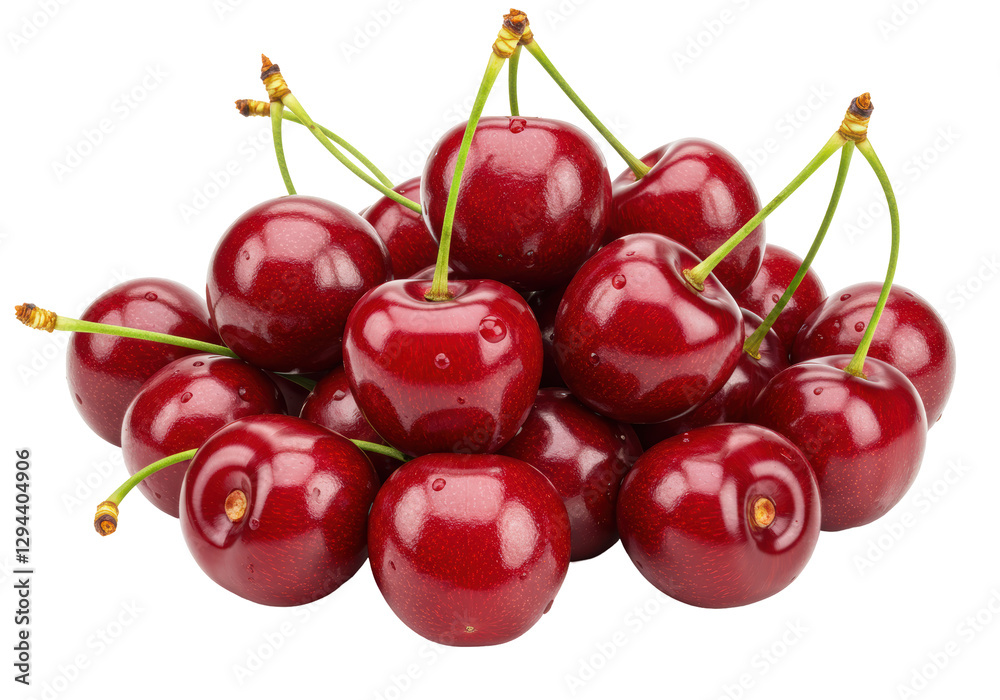Isolated Fresh Dark Red Cherries, Close Isolated Fresh Dark Red Cherries, Close