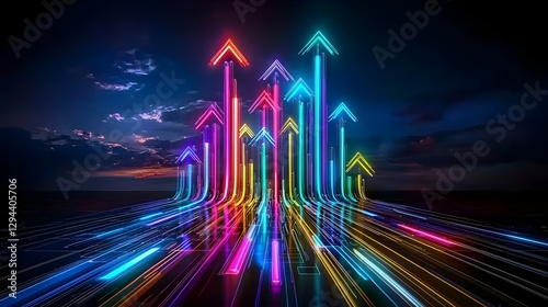 Obraz na płótnie Sleek Minimalist Technology Roadmap Concept Futuristic Digital Transformation Pathways Illustrating IT System Enhancements Data Analytics w salonie