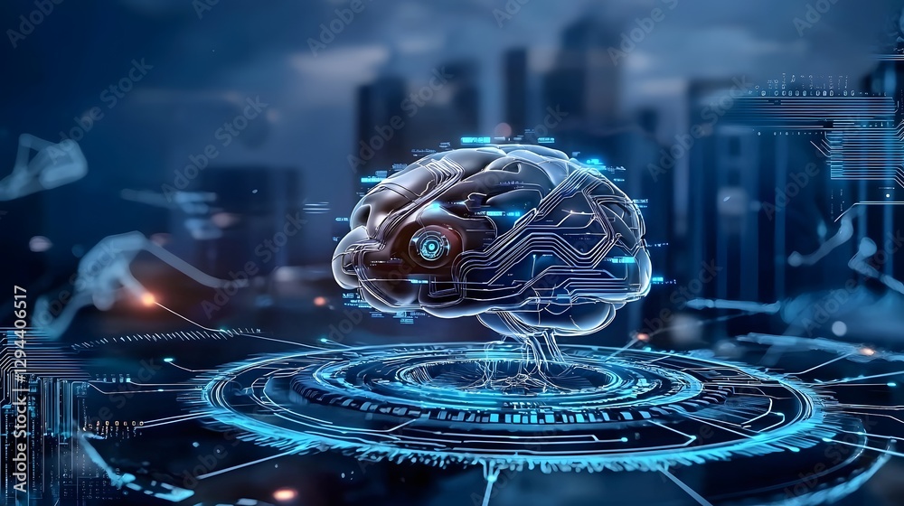 Surreal floating islands connected by glowing neural pathways symbolizing intelligence in a dreamlike futuristic cosmic landscape with digital technological elements