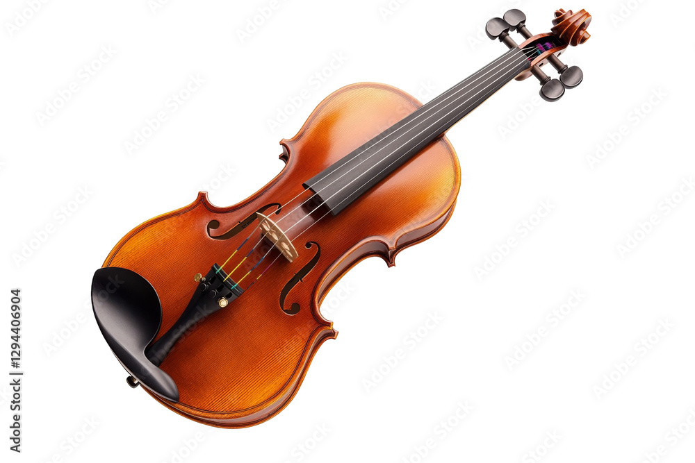 Elegant violin on transparency background png image musical instrument showcase artistic environment top-down view transparent white Elegant violin on transparency background png image musical instrument showcase artistic environment top-down view transparent white