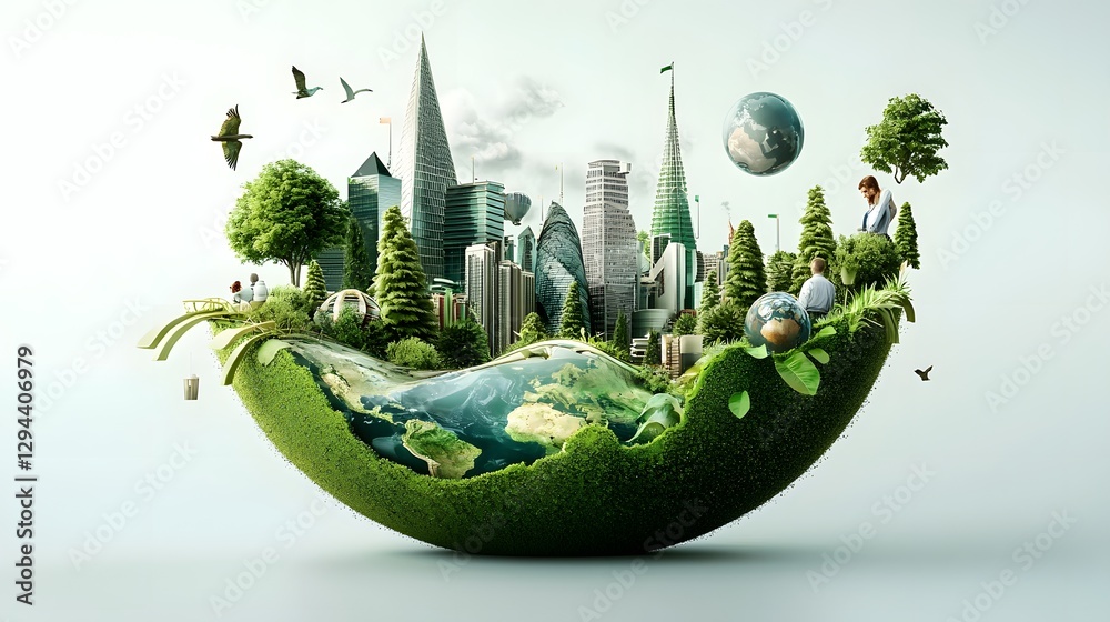 Sustainable Urban Ecosystem Data Analysis for Eco conscious Business Growth Professionals collaborating on green investment strategies leveraging technology and innovation to drive a prosperous