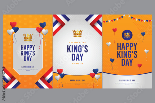 King's day celebrations design template. Design for digital banner or print.