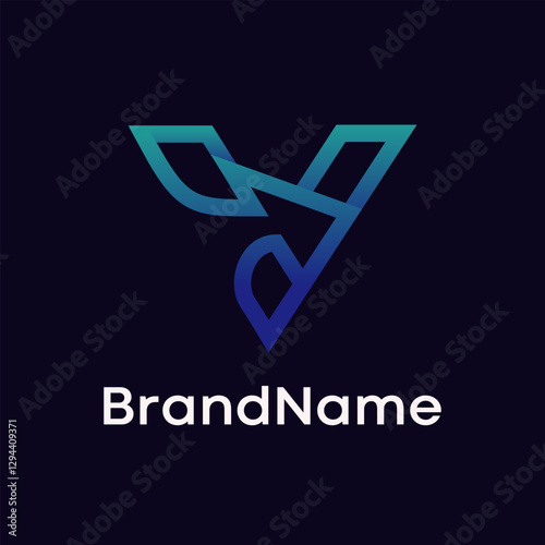 Letter V Arrow Modern Logo Design