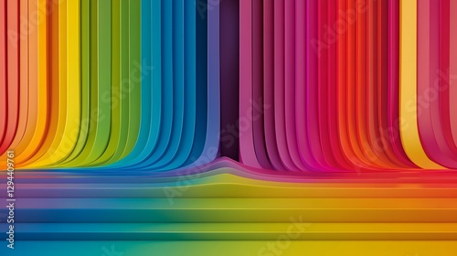 Obraz na płótnie Beautifully Fluid and Rainbow Themed Backdrop with Softly Blended Gradient Lines Perfect for Pride Month Representation and Contemporary Digital Wallpaper w salonie