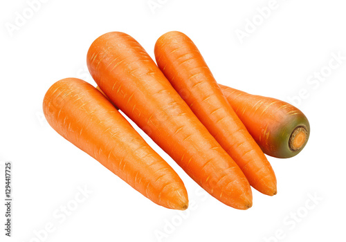 Isolated Pile of Fresh, Vibrant Orange Carrots with Smooth Texture and Natural Imperfections