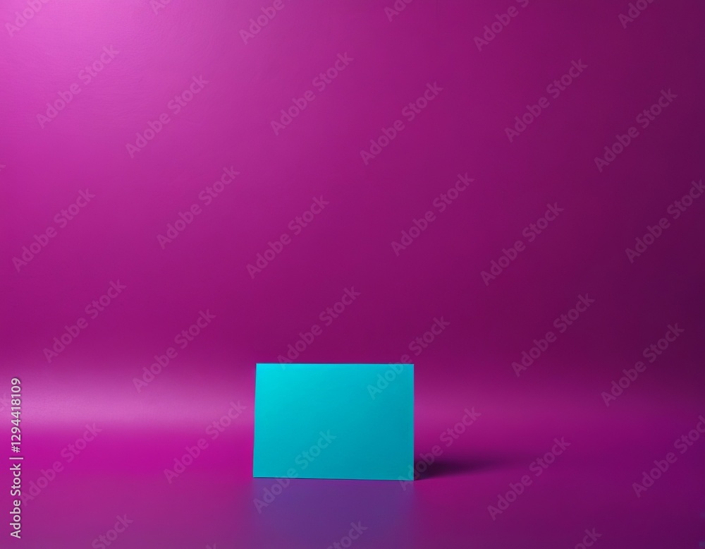 A vibrant turquoise card stands out against a rich purple background, creating a striking visual contrast. A vibrant turquoise card stands out against a rich purple background, creating a striking visual contrast.