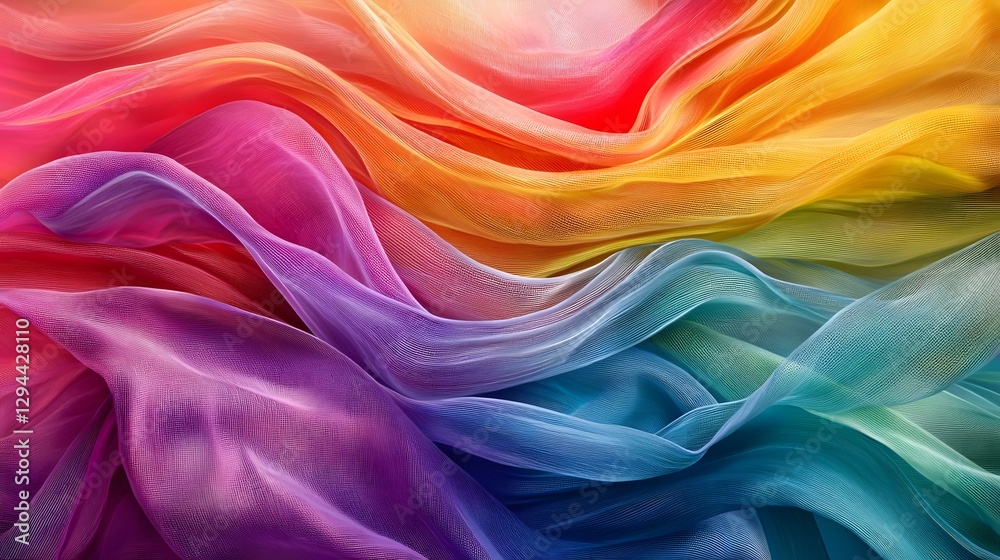 Vibrant rainbow gradient background with bold modern typography celebrating LGBTQ love Dynamic fluid design with flowing curves and energetic motion