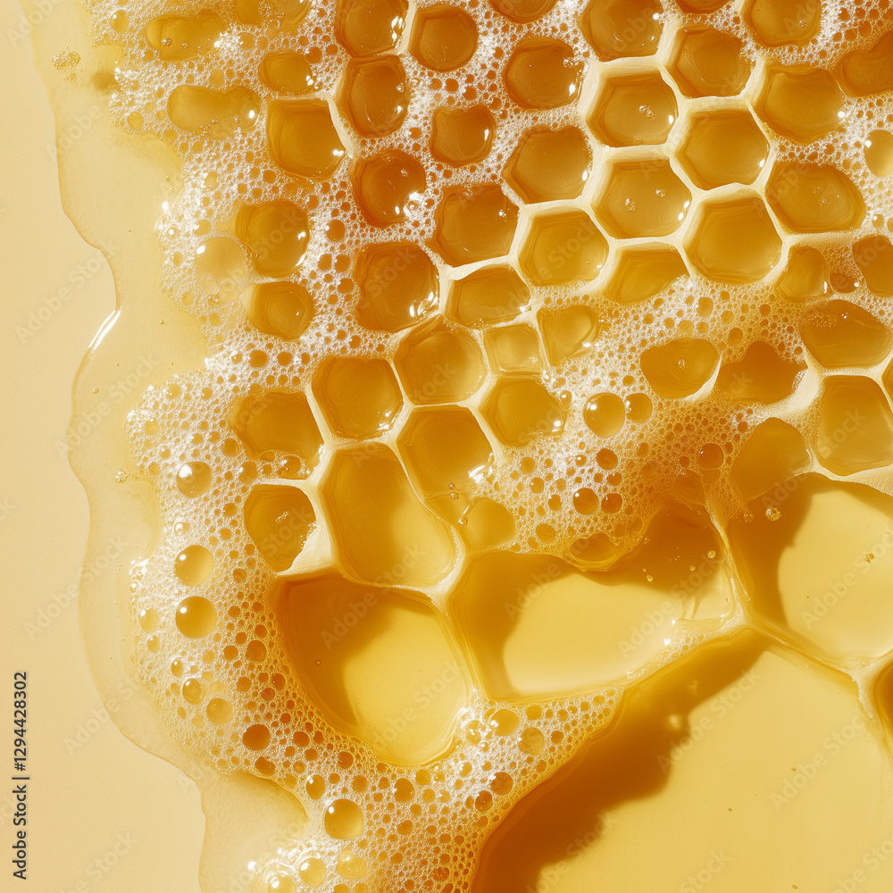 Golden Honey with Honeycomb and Drizzler | Sweet Natural Aesthetic | Organic Food Photography