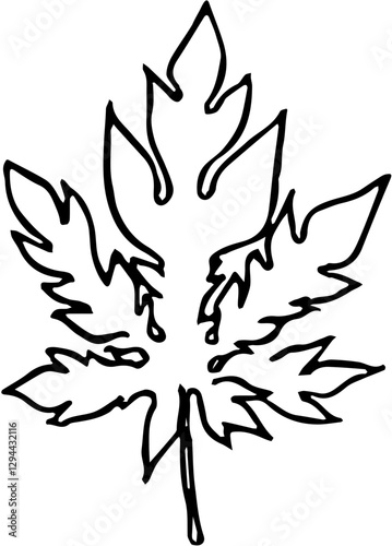 Fruit. Hand drawn vector isolated sketch. Papaya leaf